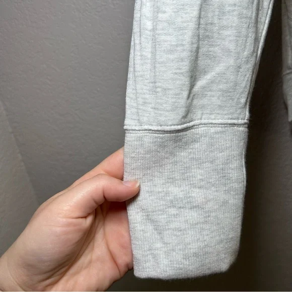 Athleta Light Gray Women's Sweatshirt crossover lounge workout layering minimal - Picture 5 of 7